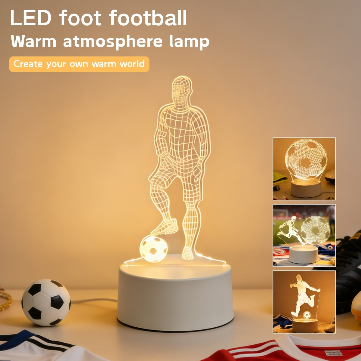 Photography Lighting Book - LED 3D Football Theme Table Lamp