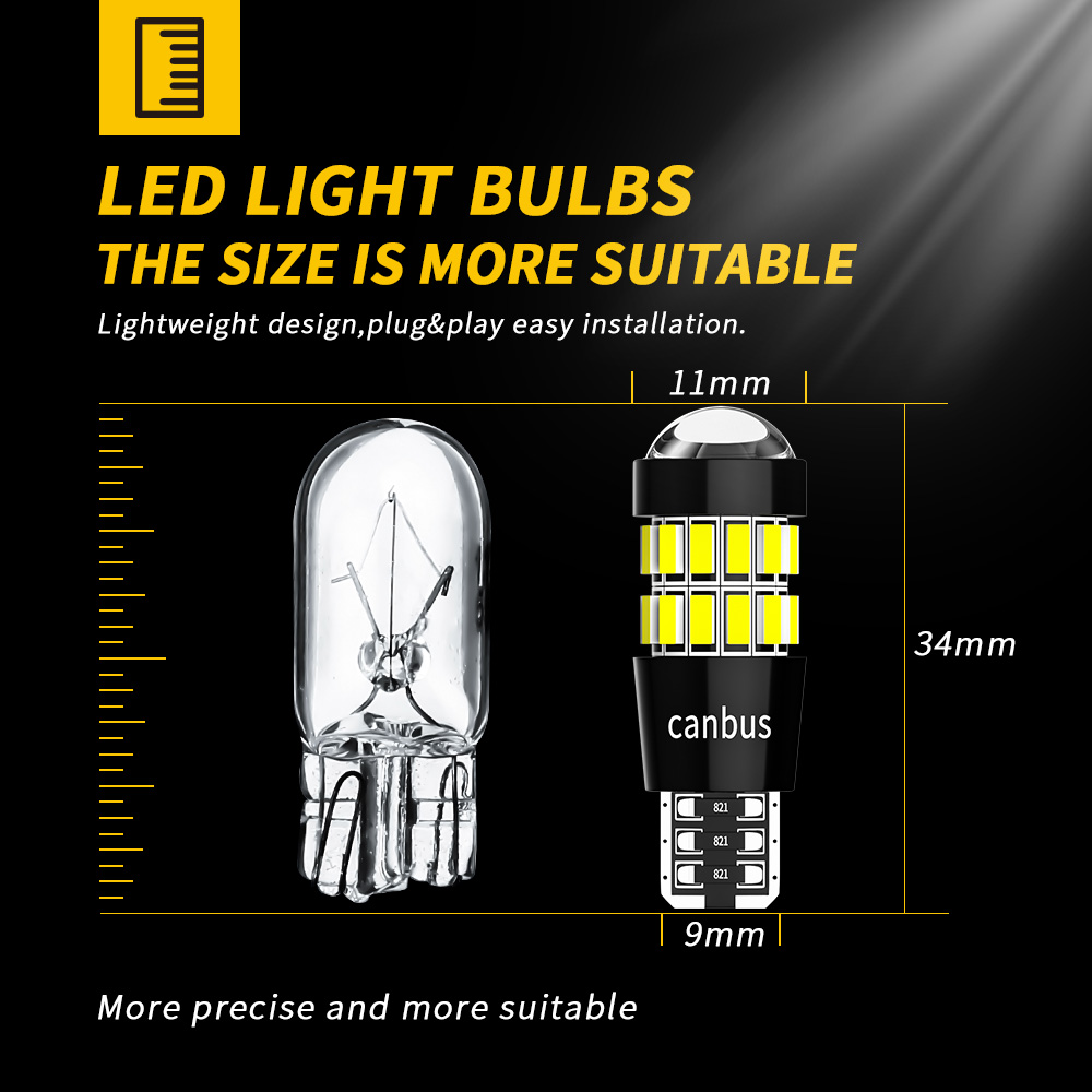 DXZ 2PCS W5W T10 LED Bulbs Len - Interior Photography Lighting avis et prix