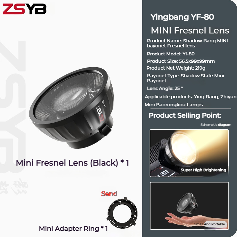 ZSYB YF-80 Fresnel Lens 9 Time - Fresnel Lens Attachment avis et prix