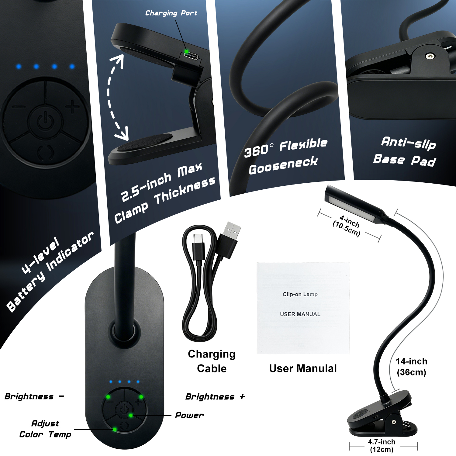 Rechargeable Clip Desk Lamp US - Photography Lighting Book avis et prix