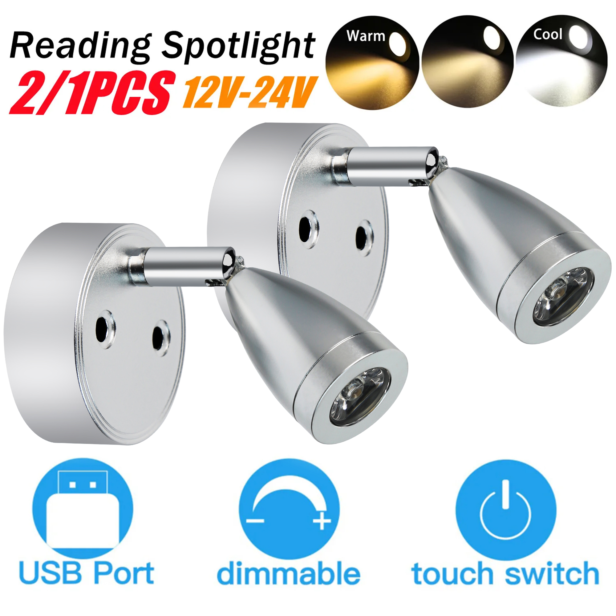 2/1PCS Silver/Black DC 12-24V  - Interior Photography Lighting avis et prix