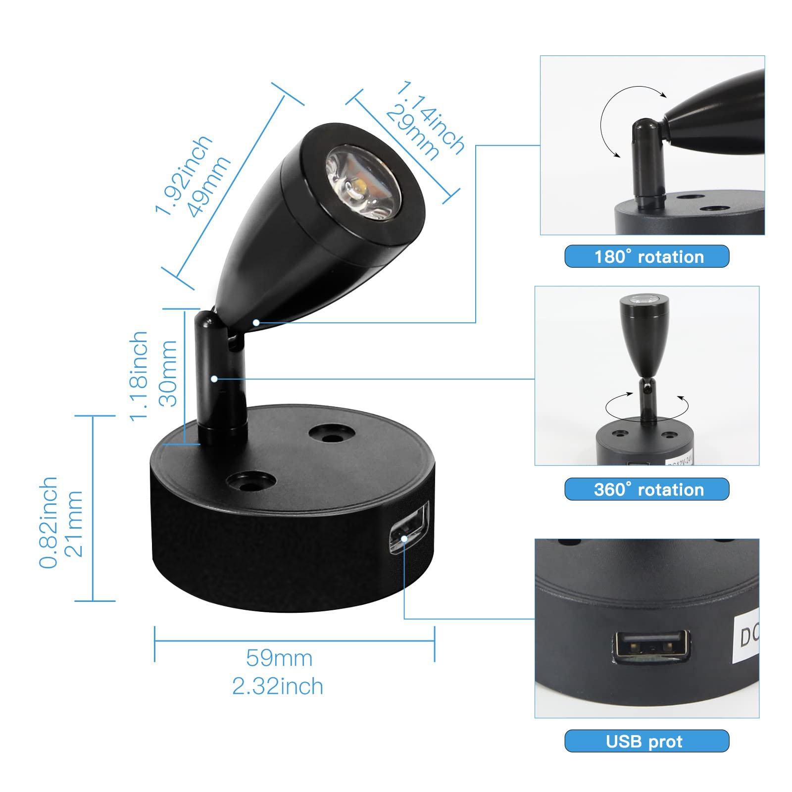 2/1PCS Silver/Black DC 12-24V  - Interior Photography Lighting avis et prix