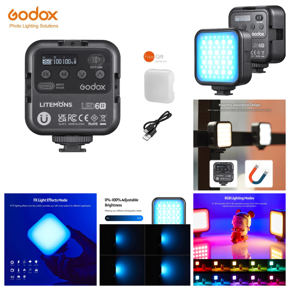 Godox LITEMONS LED6R RGB LED V - Photography Lighting Kit Godox avis et prix
